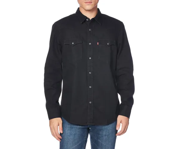 Levi's Men's Tall Size Classic Western Shirt (Also Available in Big & Tall) X-Large Black Rinse