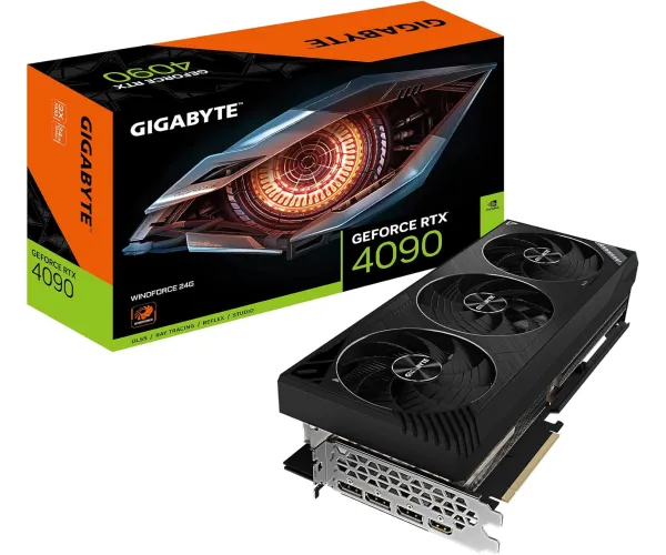 Gigabyte GeForce RTX 4090 WINDFORCE 24G Graphics Card, 3X WINDFORCE Fans, 24GB 384-bit GDDR6X, GV-N4090WF3-24GD Video Card